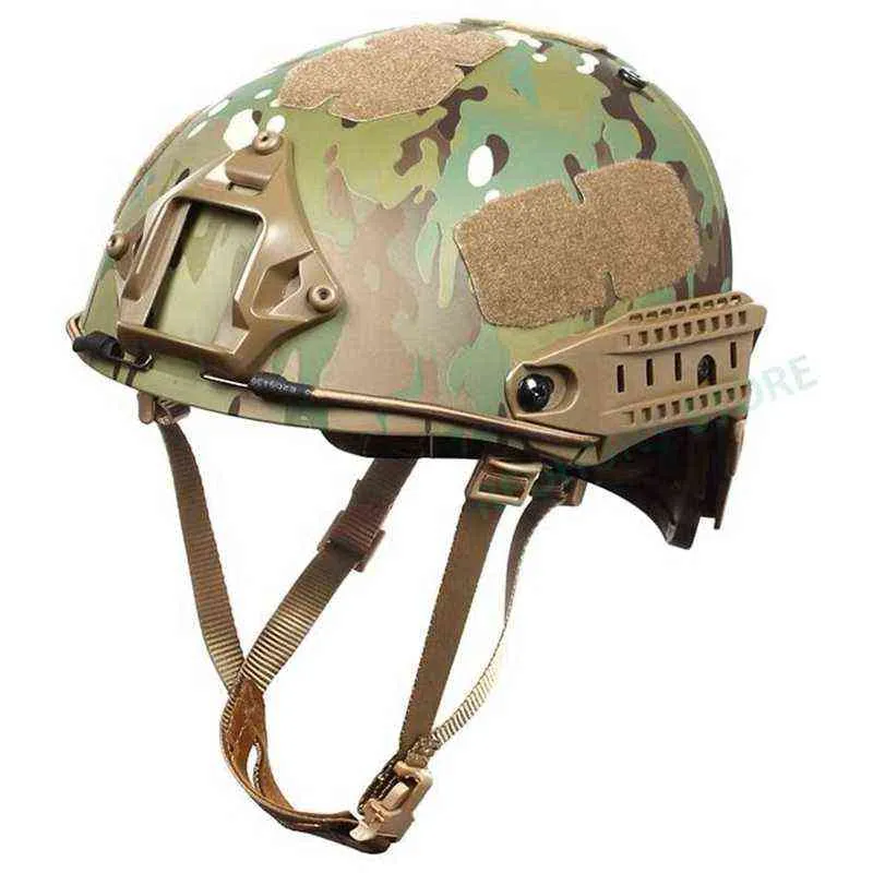 Casque de combat tactique AF réglable ABS AirFrame avec rails latéraux / casque extérieur NVG Mount pour Airsoft Paintball Hunting W220311