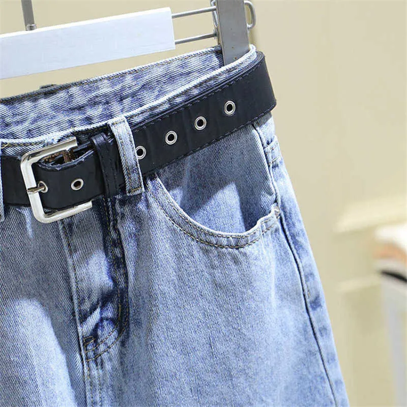 Blauwe toevallige herfst harem vrouwen jeans losse hoge taille streetwear boyfriend denim lange broek Koreaanse stijl slouchy moeder 210708