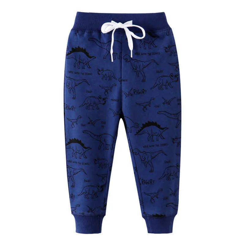 Top Marque Arrivée Animaux Enfants Pantalons De Survêtement pour Garçons Filles 2-7T Mode Sport Cordon Long Pantalon Bébé Dinosaures Pantalon 210529