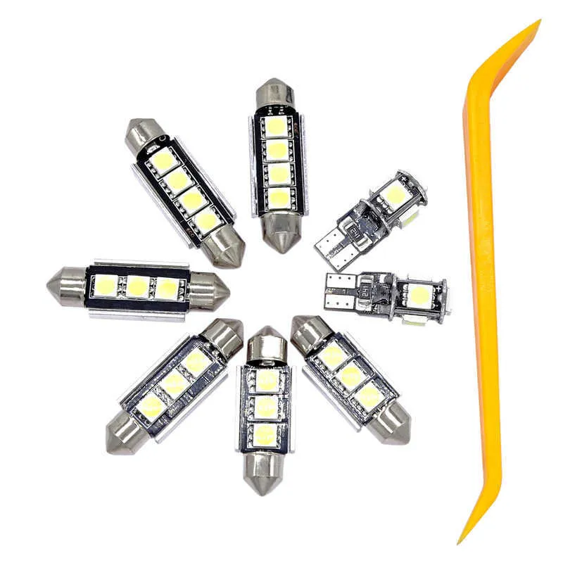 8 pièces voiture intérieur lampe lumière LED lecture avant dôme blanc lumière Kit pour Audi A4 B6 8E J1 2001-2004 voiture accessoires lumière