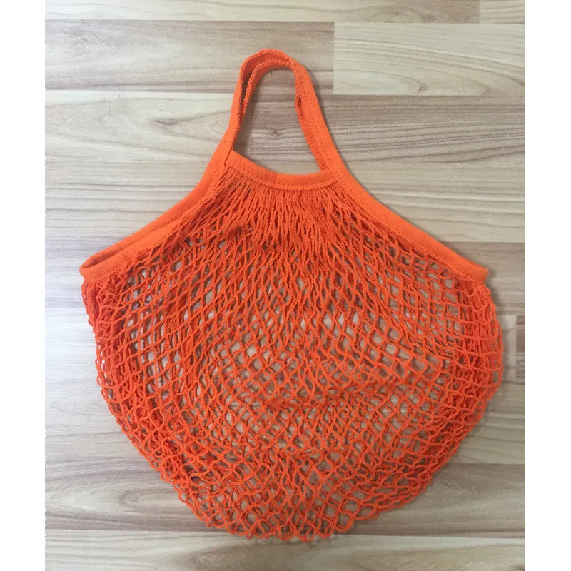 100pcs 2017 New Arrival Mesh Net Turtle Bag String Shopping Bag Reusable Fruit Storage Handbag Totes Short handle mesh bag