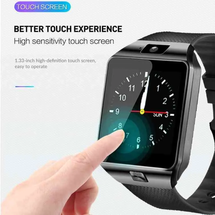 Smart Watch DZ09 Horloge Support TF SIM Caméra Hommes Femmes Sport Bracelet Bluetooth pour Samsung Huawei Xiaomi Android Téléphone