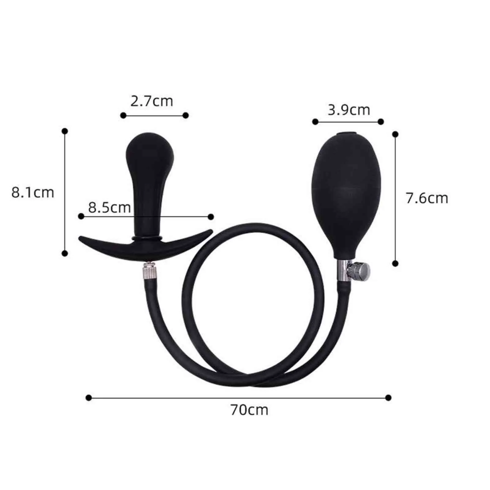 NXY Cockring Giocattoli del sesso anale Gonfiabile Enorme Butt Plug Palla d'acciaio incorporata Donne Dilatatore vaginale Silicone espandibile Uomini Massaggiatore della prostata Giocattoli del sesso 1123 1124