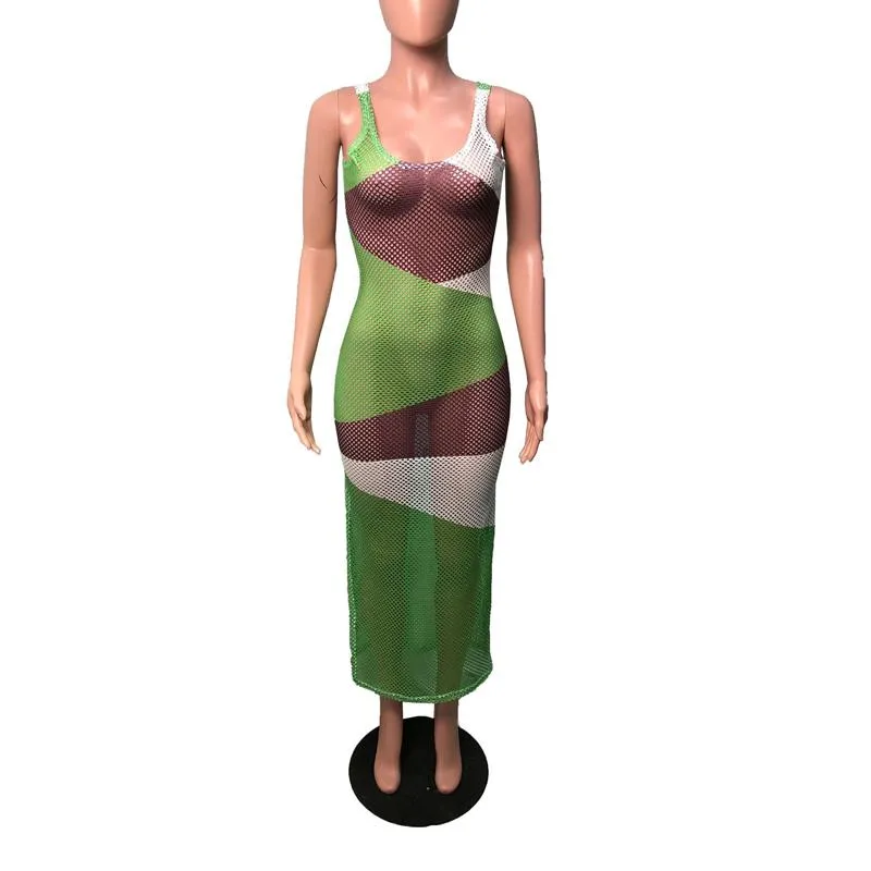 Vestido de praia de verão sexy feminino rede de peixe biquíni maiô capa ups roupa de banho até sarongs240c