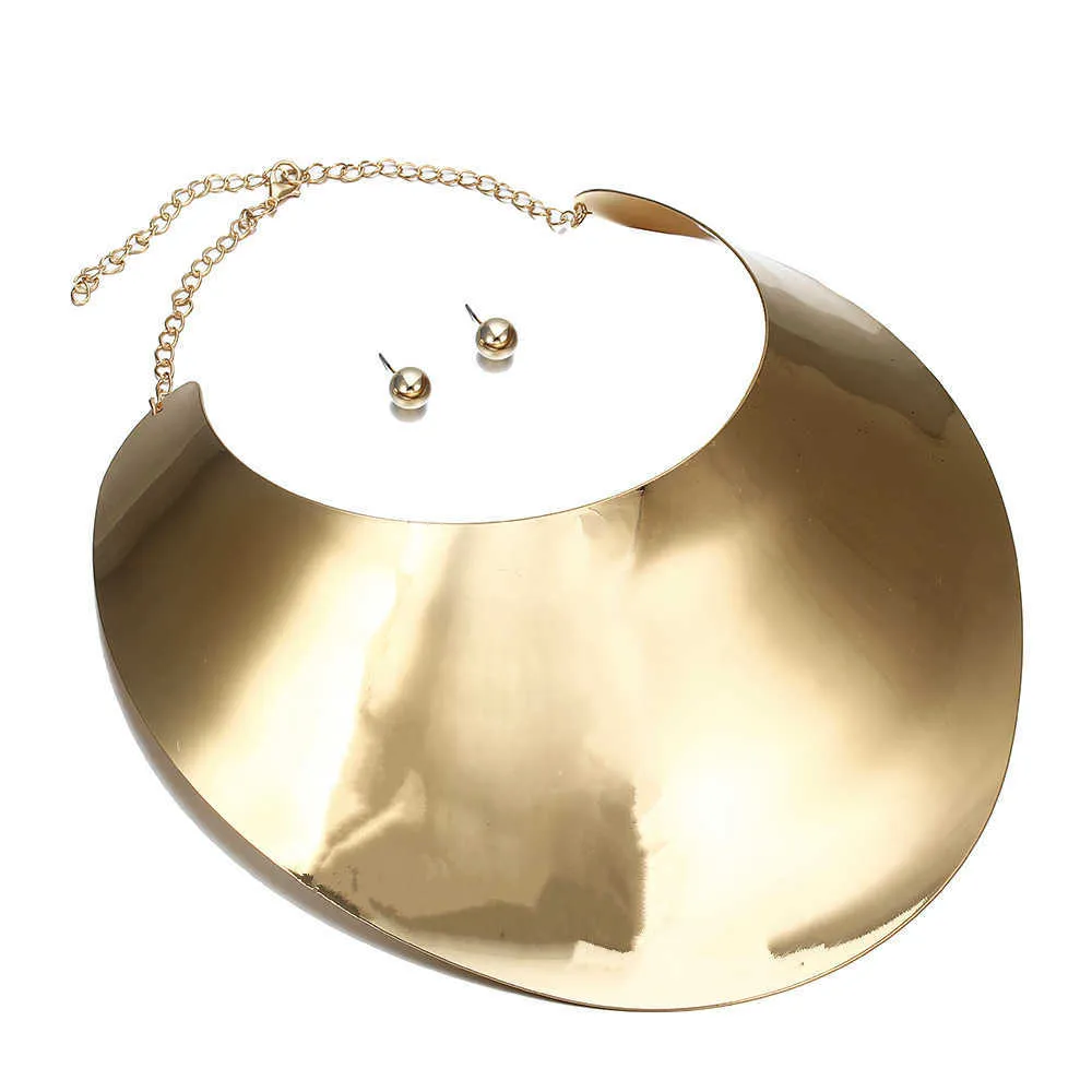 Liffly africano grandes gargantilhas colares para mulheres declaração de metal geométrico colar pulseira indiano festa jóias conjuntos 210720265m