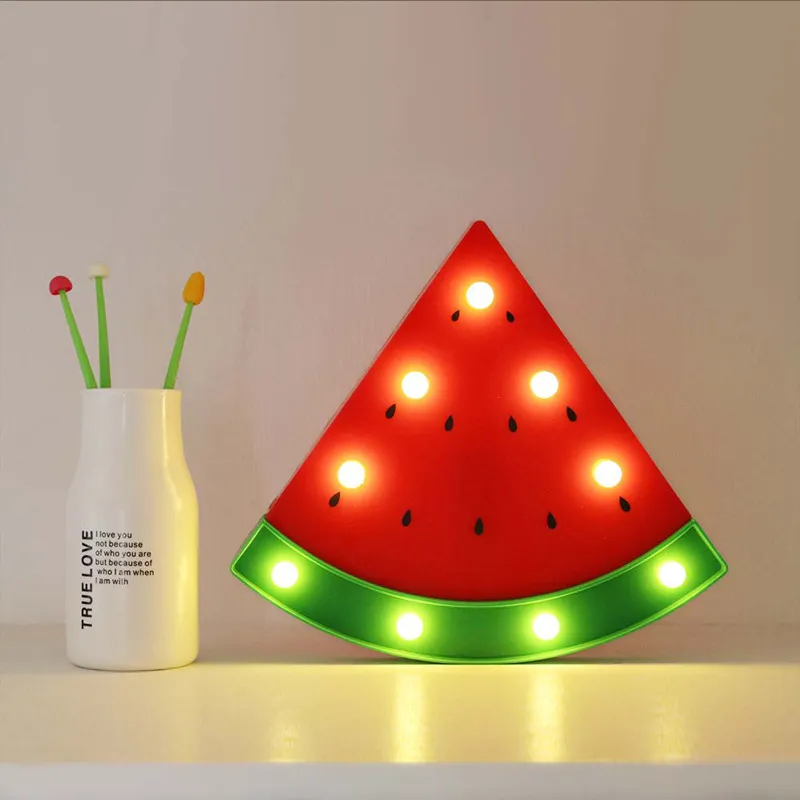 Lampade a parete anguria leggera Nightmelon Luci da notte a LED camere bambini Batteria Potenza tavolo da notte lampada di plastica Decorazione da festa Lighti271c