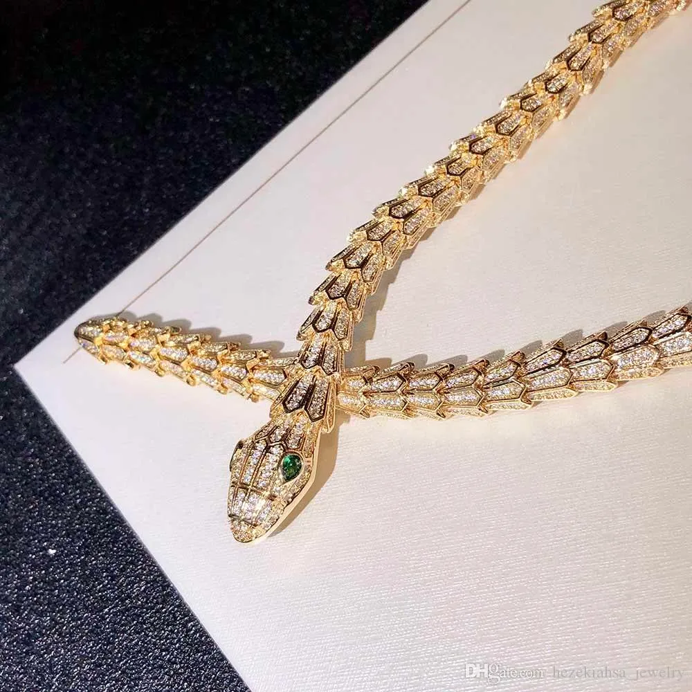 girocollo Collane da donna Gioielli di alta qualità donna Pendenti con serpente Collane spesse Collana con gioielli di lusso personalizzati AAA Z229f