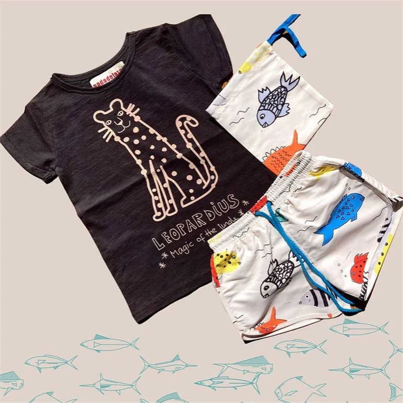 Nada Kids Summer Algodão t - shirts Europeu e americano estilo elegante tops para crianças unisex meninos meninas roupas 210619
