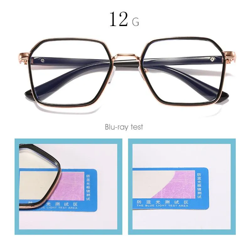 Seemfly -1 -1 5 -2 -2 5 -3 5 Óculos de miopia acabados com bloqueio de luz azul Homens Mulheres Óculos de miopia de armação grande Óculos ópticos F276s