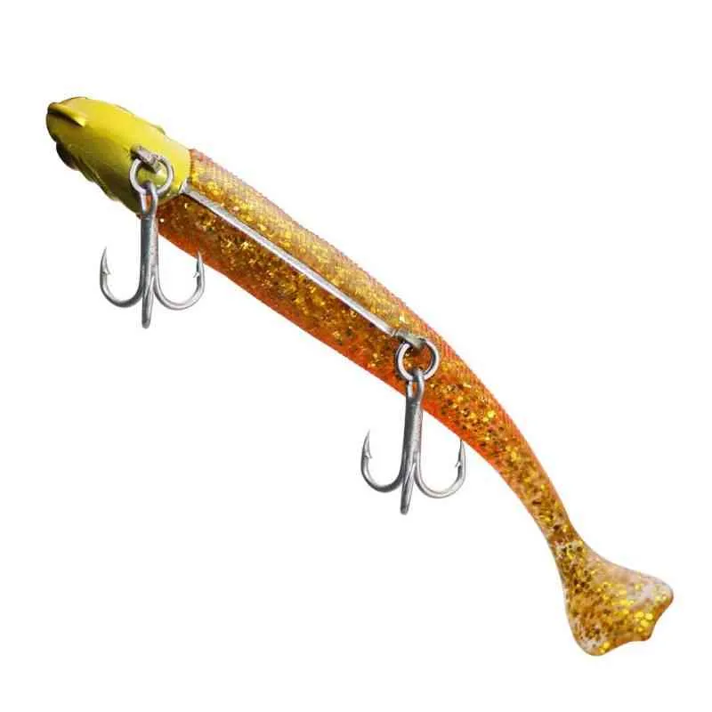 Y8AE Soft Lure Simution Fish Bait with Hard Metal Jig Hook for Trout Bass Salmon Entertainment Fishing Supplies70117102304974