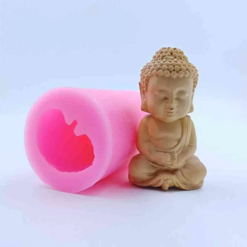 Tathagata Buddha Candle Molds Handgjorda vax Silikonform Dekorerad aromaterapi Gipsharts Hantverk Mögel H1222259M