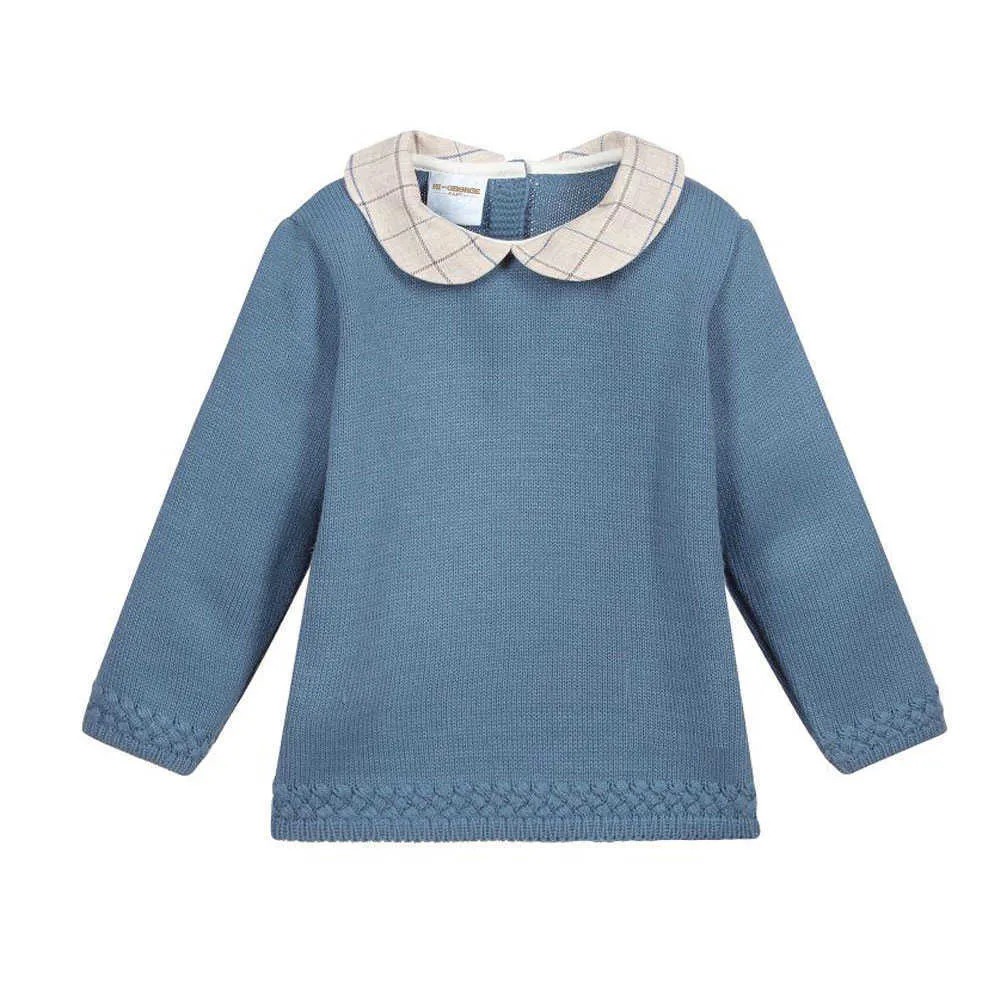 Style espagnol bébé garçons Cothes ensemble infantile pull tricoté hauts pantalons courts enfants Boutique pulls en gros vêtements Y1024