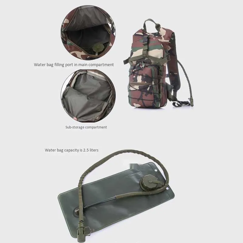 Sac à dos de Camping, cyclisme, randonnée, pêche, loisirs, voyage en plein air, escalade, Sport, eau, Camouflage, pêche