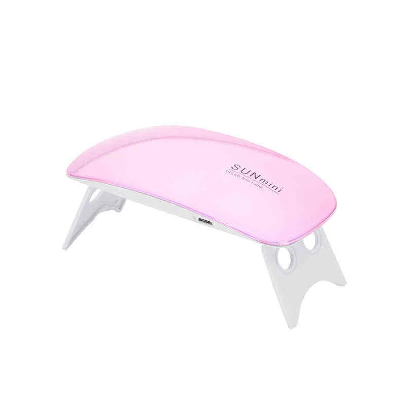 Secadores de uñas Secador portátil 6W UV Lámpara Lámpara de LED Aparato de manicura para gel Polish Art Secking S Home Use 220225