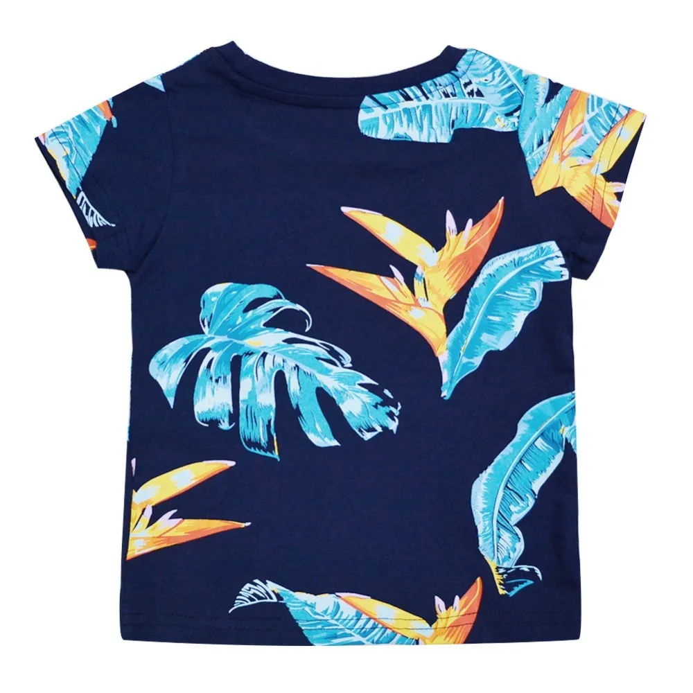 BINIDUCKLING Bébé Garçons Vêtements Ensembles D'été Coton Feuilles Imprimé Garçon Vêtements Ensemble TShirt + Shorts Enfants Enfants Vêtements Tenues 210326