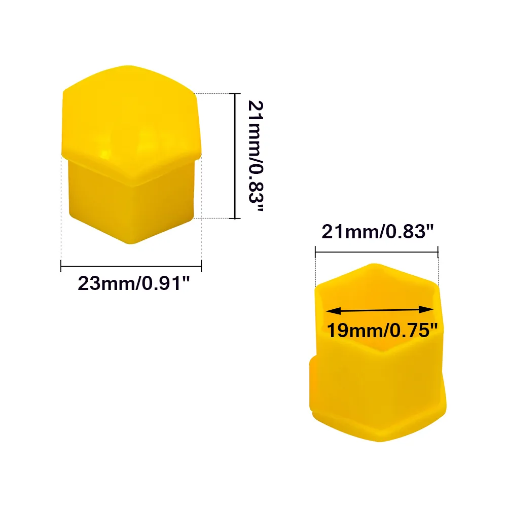 20 SZTUK 19mm Nakrętka samochodowa Nakrętka Kołowrotka Kołowrotka Pokrywa Ochronna Czapki Śruba Opona S Zewnętrzna Dekoracja Auto Części