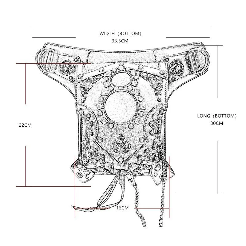 Bel çantaları Your Season unisex steampunk zinciri perçin paketi çok işlevli pu deri kadın omuz 2021 Moto Biker Kemer Bag295u