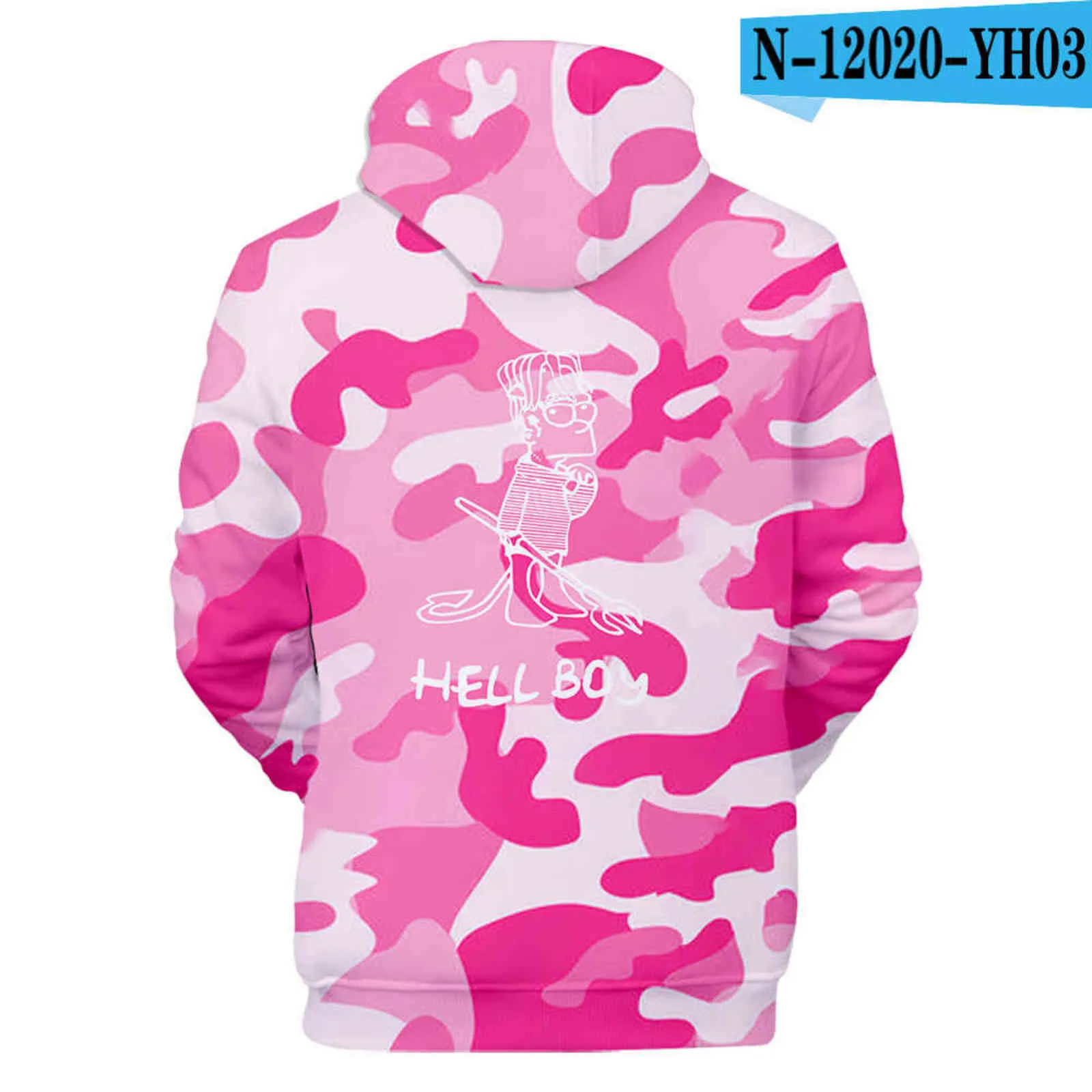Beliebte neue Männer Sweatshirts mit Kapuze Hell Boy Hoodies 3D Pullover Hell Boy Streetwear Männer / Frauen Jacke Lil Peep übergroße Hoodie Y211118