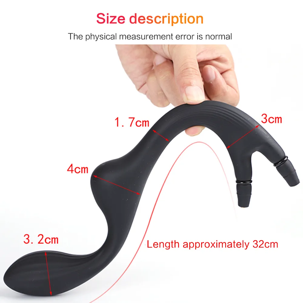 Anal Plug Inflatable Butt Beads Gay Expandable Large Dildo Pump Prostate Massage Sex Toys for Women Men Silicone Anus Dilator (10)