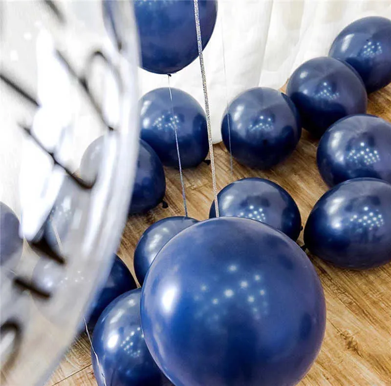85 pièces bleu marine ballons guirlande arc Kit Chrome or paillettes Ballon pour bébé douche mariage fête d'anniversaire décor Globos 210626