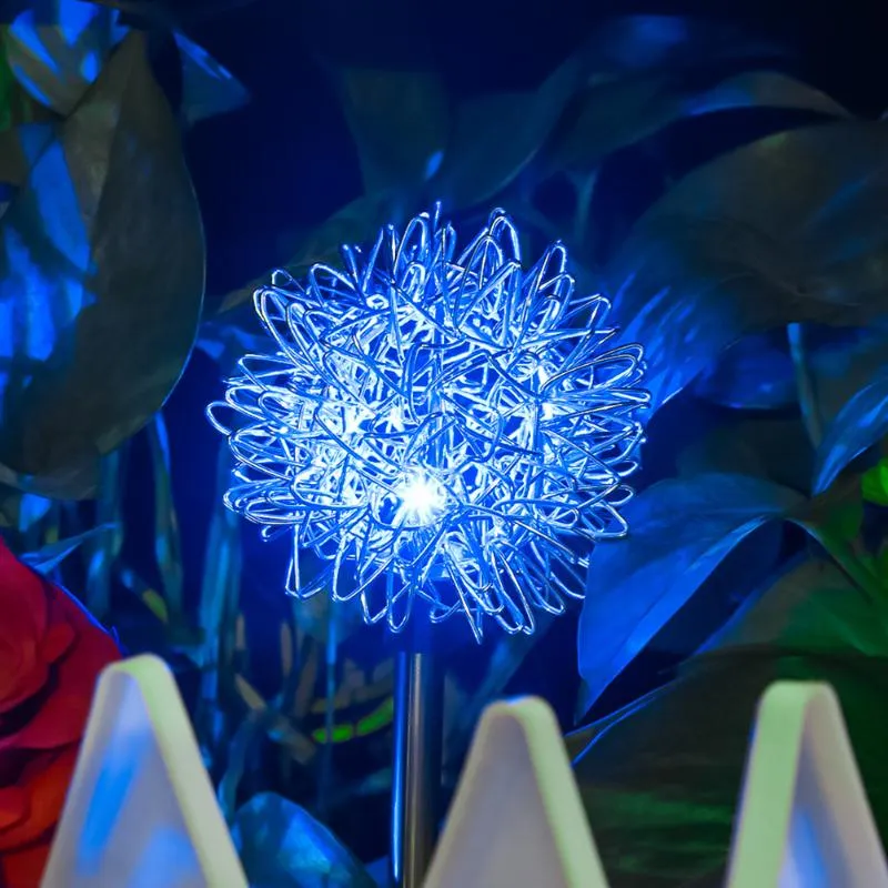 Lámparas de césped Diente de león con energía solar Jardín al aire libre Globo Lámpara Luces Estaca Paisaje Luz de vacaciones 2389