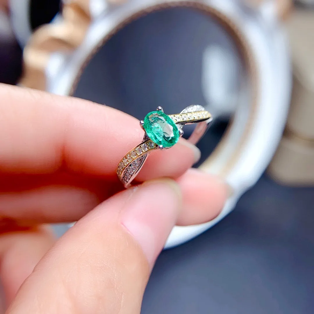 Emerald Ring for Women Oval Green Gemstone Real 925 Solid Sterling Silver Sieraden voor verjaardagscadeau Trouwringen4243440