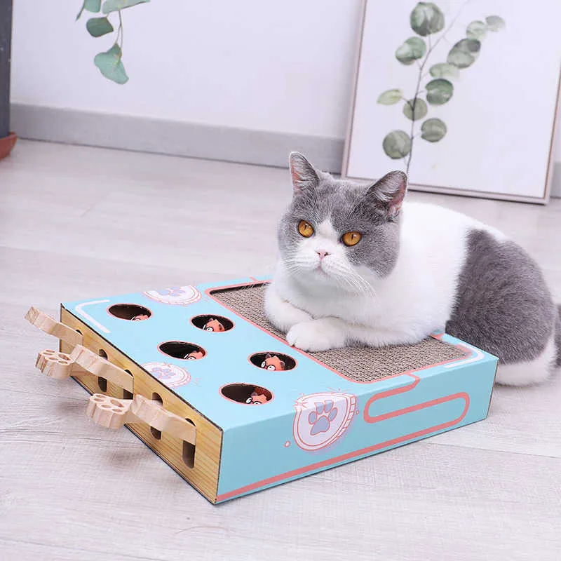 Komik Kedi Oyuncak Pikap Topu Kedi Scratch Board Yuvarlak Oluklu Kağıt Pikap Değirmeni Yuvarlak Çok Delikler Öğütme Pençe Eğitim 210929