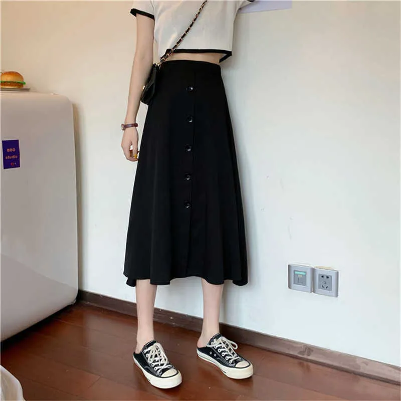 Purple Womens Skirt Vintage Plus Size Clothes Long Skirts Autumn Black Harajuku High Waist Streetwear Fashion Ladies Office 210619