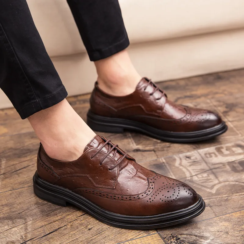 Fashion Flat Wear-resistant Gentleman Shoes Men Casual Brand Non-slip Slippers High Quality Men's Bullock Formal