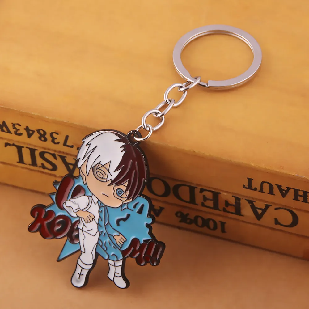 Anime My Hero Academia Keychain Todoroki Shouto Cartoon Figure Cosplay Key Chain Cute Funny Jewelry Fans Gift