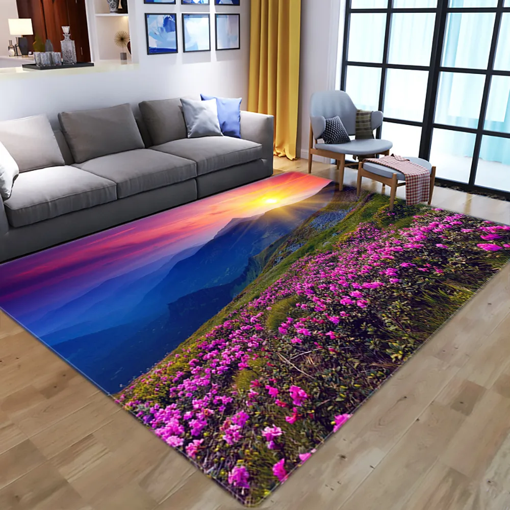 2021 3D Blumen Druck Teppich Kind Teppich Kinderzimmer Spielbereich Teppiche Flur Boden Matte Wohnkultur Große Teppiche für Wohnzimmer