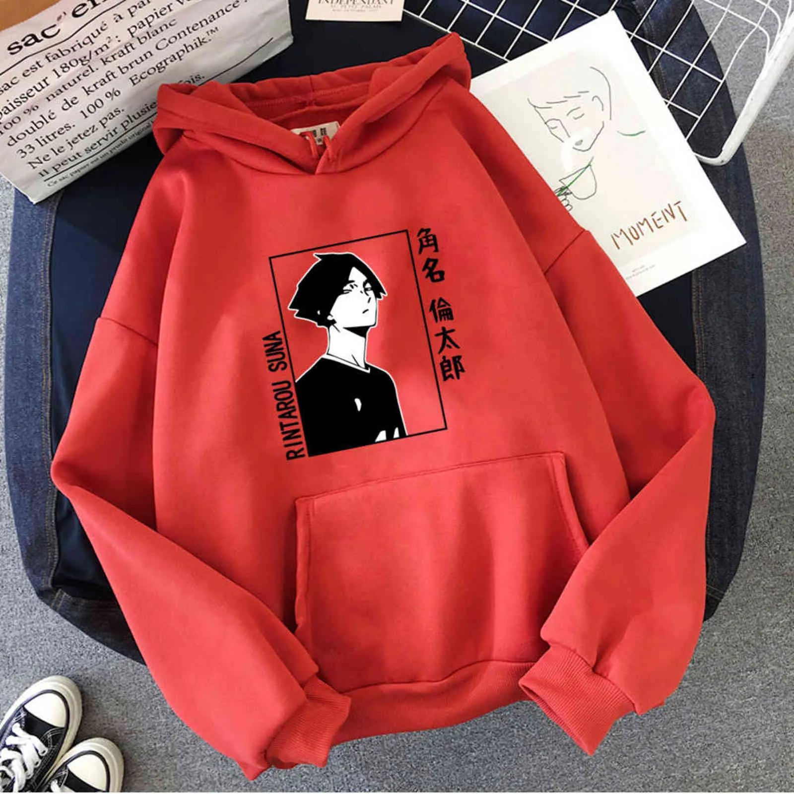 Suna Rintaro Haikyuu Japan Anime Hoodies Harajuku Cartoon Print Kleidung Tops Mode Volleyball Junior Winter Casual Sweatshirt Y1109