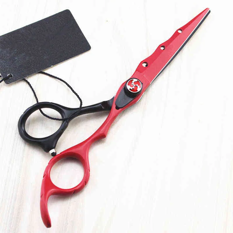 Japon professionnel 440c 6 '' ciseaux de coupe de cheveux rouges coupe de cheveux amincissement barbier makas coupe ciseaux de coupe de cheveux coiffeur 220125