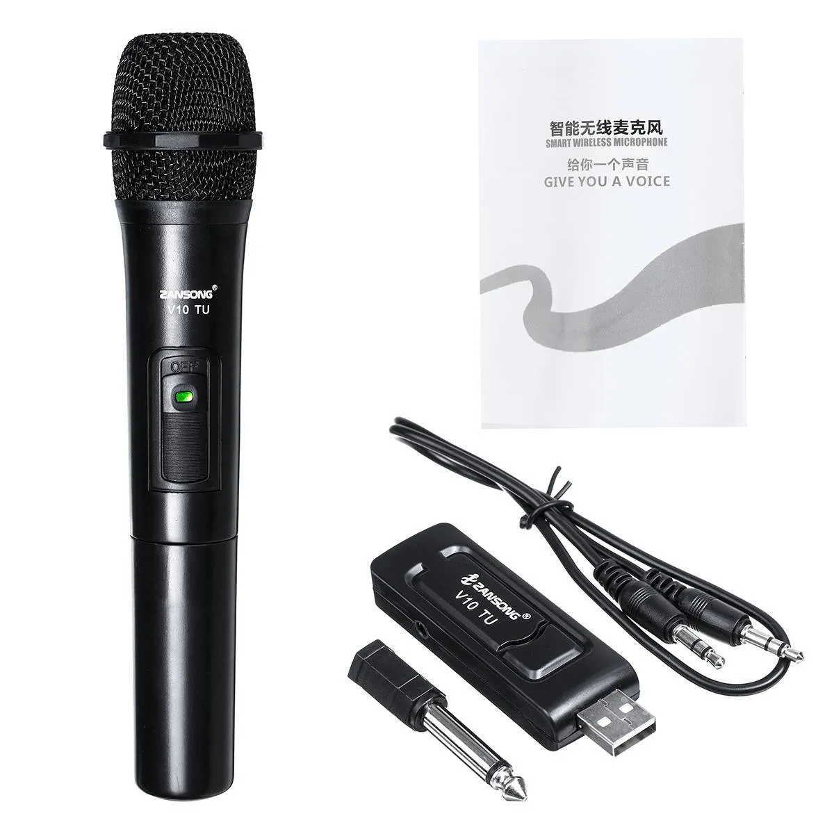 Новый UHF USB 3.5 мм 6.35 мм беспроводной микрофон Megaphone Handheld Mic с приемником караоке речевой громкоговоритель