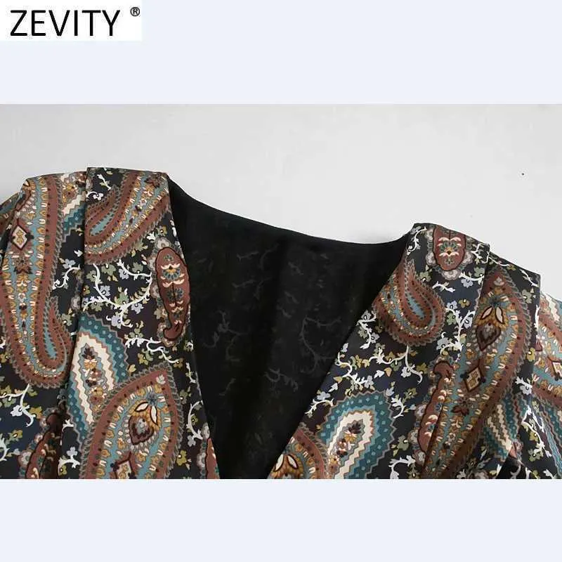 Zevidade Mulheres Vintage Vintage Vintage Caju Nozes Imprimir Cintura Elástica Kimono Midi Dress Femme Retro Casual Slim Uma Linha Vestido DS4828 210603