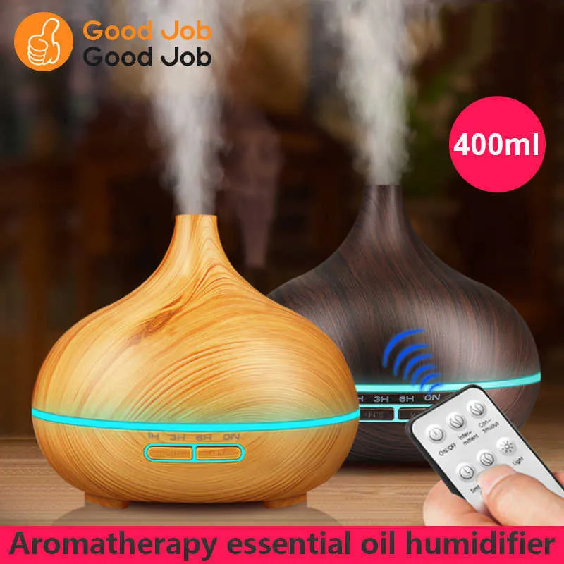 Aroma Essential Oil Diffuser Air Humidifier Remote Control Xiomi With Wood Grain For Office Home 2107094017131