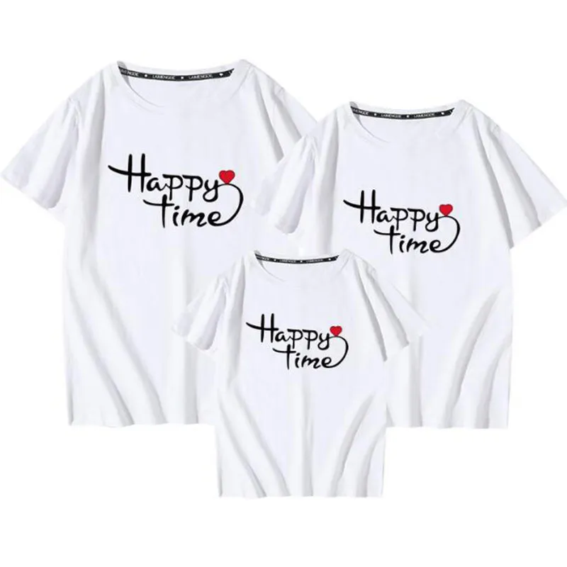 家族向けマッチング衣装Tシャツ服母父父娘夏の子供の半袖文字印刷210521