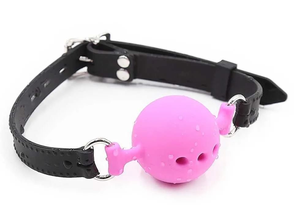 Silicone souple Gag Ball BDSM Oral Bondage Gear Fétiche Bouche Ouverte Respirant Sex Toys Pour Couples Cosplay Esclave Accessoires Exotiques P0816