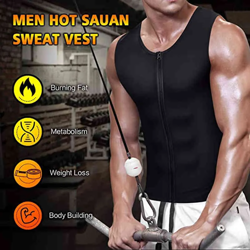 Uomini Argento Ion Sweat Sauna Suit Body Shapers Gilet Vita Trainer Corsetto Dimagrante Canotta Heat Trapping Nanosilver Workout Shirt