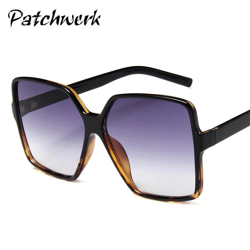 Quadratische Sonnenbrille Frauen große Rahmen Sonnenbrille Schwarze Mode -Gradient Female2817