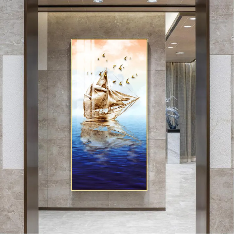 Boot Op Zee Posters Landschap Prints Canvas Hijgen Muur Kunst Foto's Voor Woonkamer Moderne Home Decor Indoor Decoratie8419310