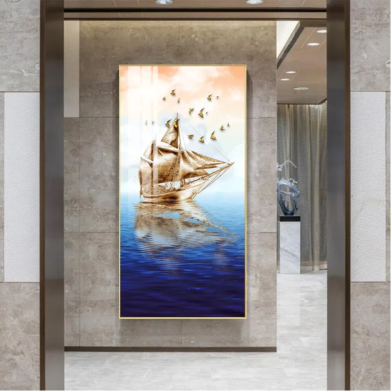 Deniz posterleri üzerinde tekne peyzaj baskıları tuval pantoling duvar sanat resimleri oturma odası için modern ev dekor kapalı dekorasyon8419310