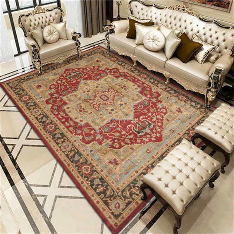 Vintage Bohemian Carpet for Living Room Rectangle Area Rugs  Style Rectangle Area Rugs Soft Non-Slip Bedroom Study Mats 210727
