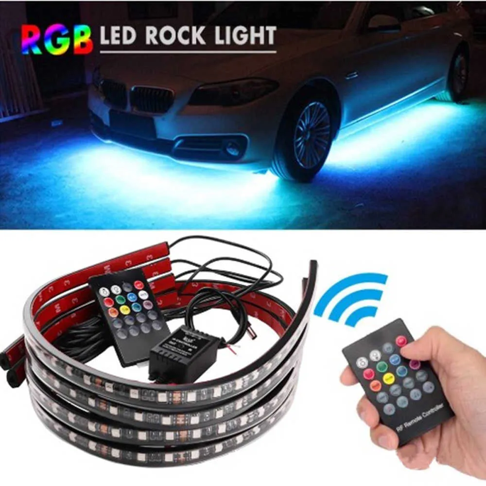 Heißer Auto Underglow Licht Flexible Streifen LED Unterboden s Fernbedienung APP Control Led Neon RGB Dekorative Atmosphäre Lampe