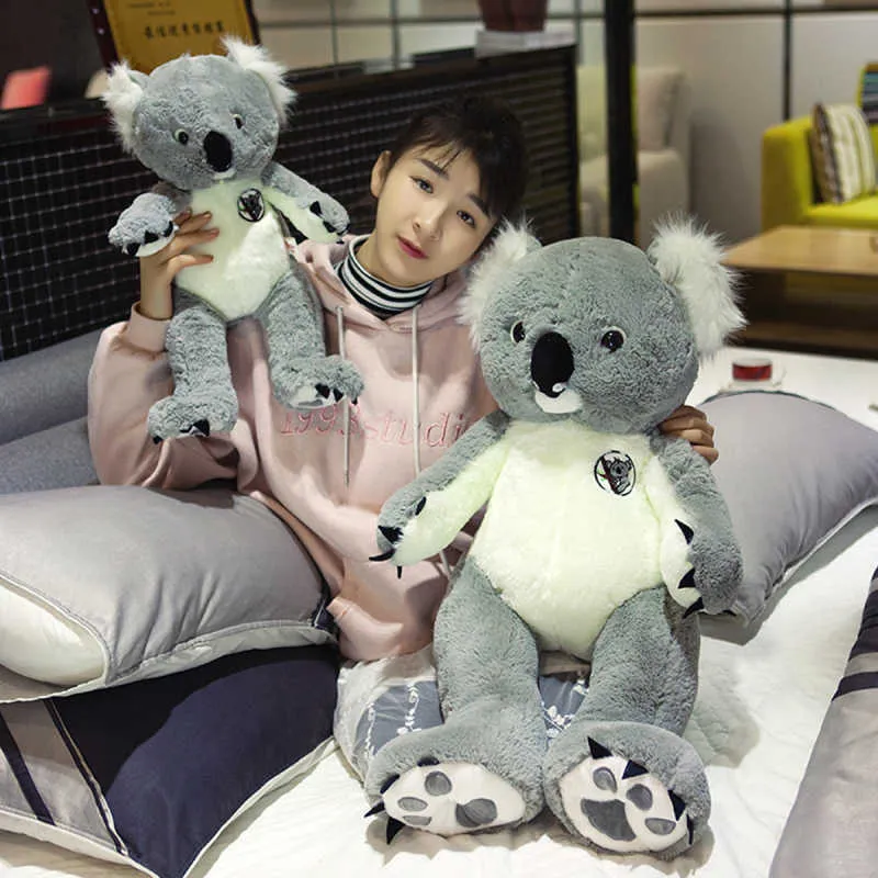 100-80cm Big Giant Australia Koala Plush Toy Soft Fyllda Björn Doll Leksaker Kids Juguetes För Flickor Födelsedagspresent 210728