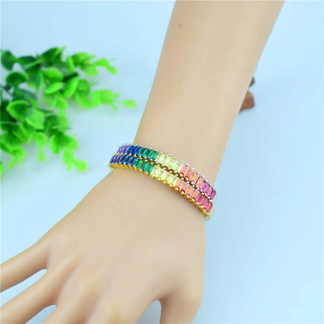 Großhandel Preis Luxus Kristall Perlen Armband Armreifen für Frauen Mom Mode Schmuck Kupfer Zirkonia Beste Armreif Geschenke Q0722