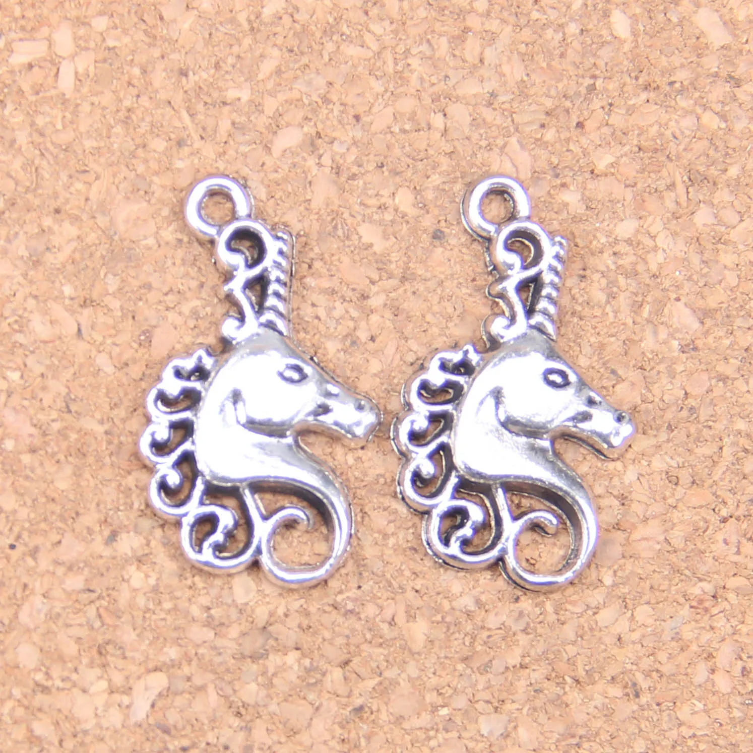 Antique Silver Bronze Plated horse head Charms Pendant DIY Necklace Bracelet Bangle Findings 26 15mm265b