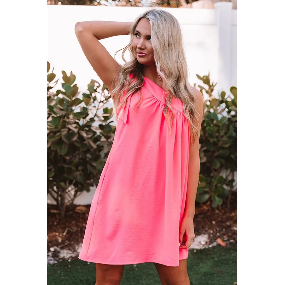 Women Dress Diagonal Collar One Shoulder Bohemia es Solid Loose Casual Mini Summer es Plus Size Beach 210524