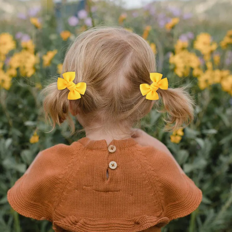 Nœuds de ruban en caoutchouc solide, 40 pièces/20 couleurs, petits nœuds élastiques pour cheveux pour filles et tout-petits