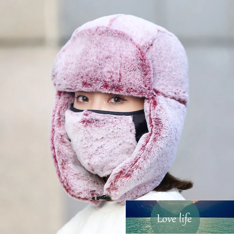 女性のための冬のチャプー爆撃機hemme faux fur rossian hat windproof Solid color ushanka厚い暖かいキャップ